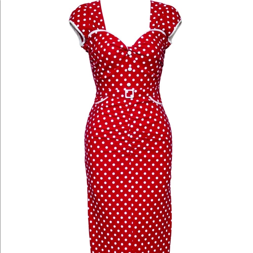 Stop Staring Red Polka Dot Dress